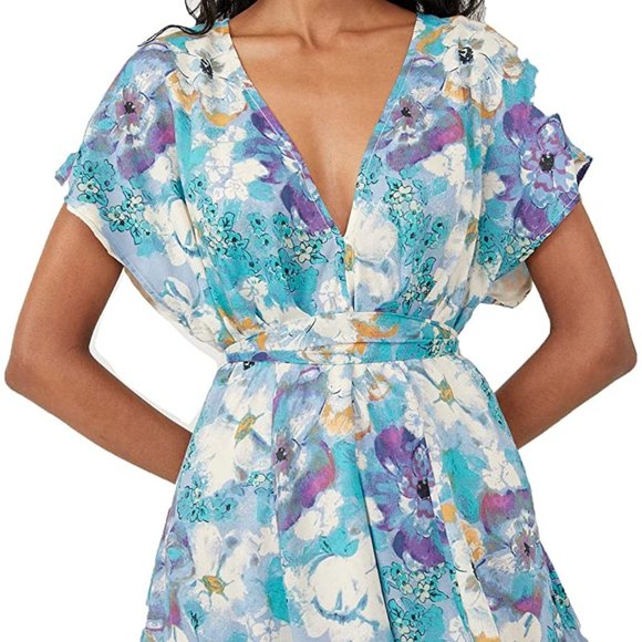 FREE PEOPLE Freddy Tie Mini Dress In Night Combo In Multi - Picture 2 of 8